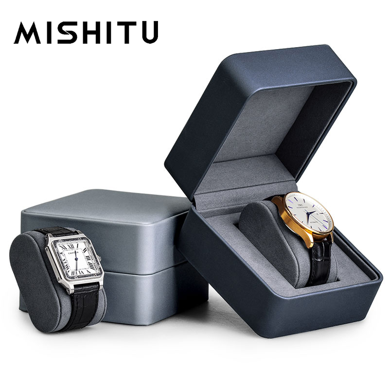 Best Jewelry Watches - MISHITU Grids Uhrenbox PU-Leder Uhrengehäuse Halter