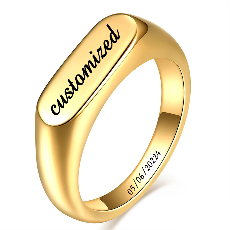 Couple Ring Set - Anpassbare Edelstahl-Siegelringe für Männer und Frauen,