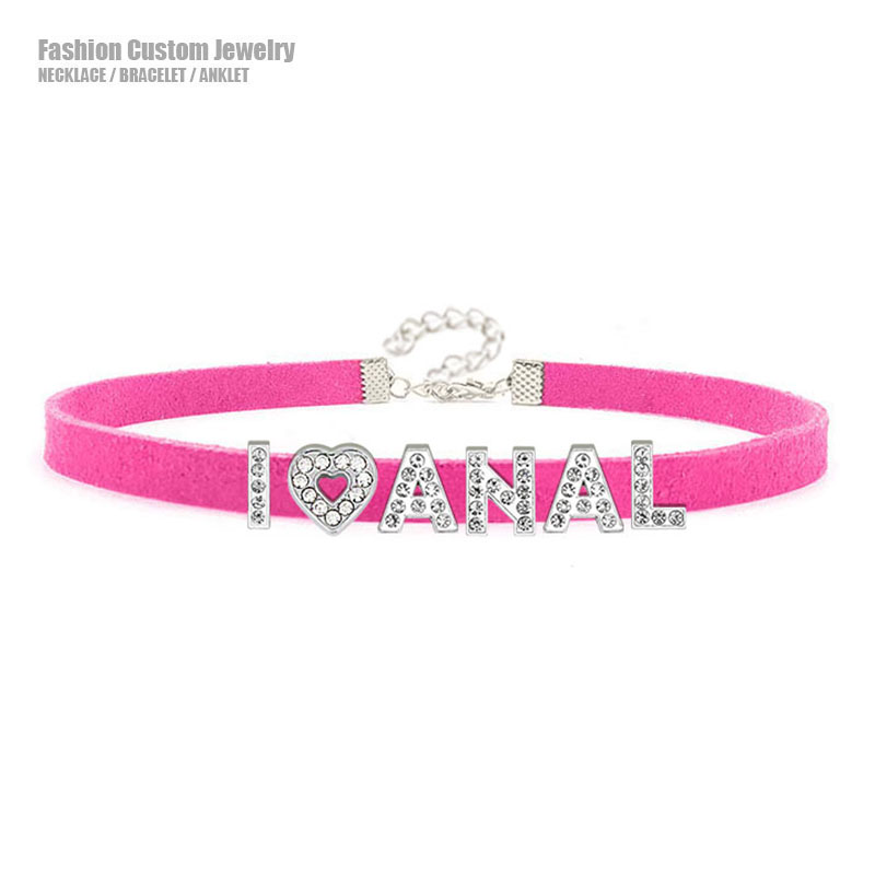 Crystal Choker Necklace - Sexy Hot Strass Buchstaben ICH Liebe
