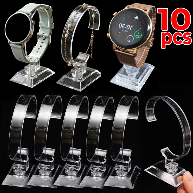 Watches Jewelry Holder - Transparenter Uhren-Präsentationsständer C-Kreis Acryl-Halter Theken-Ausstellungsständer Armbanduhr-Armband-Display