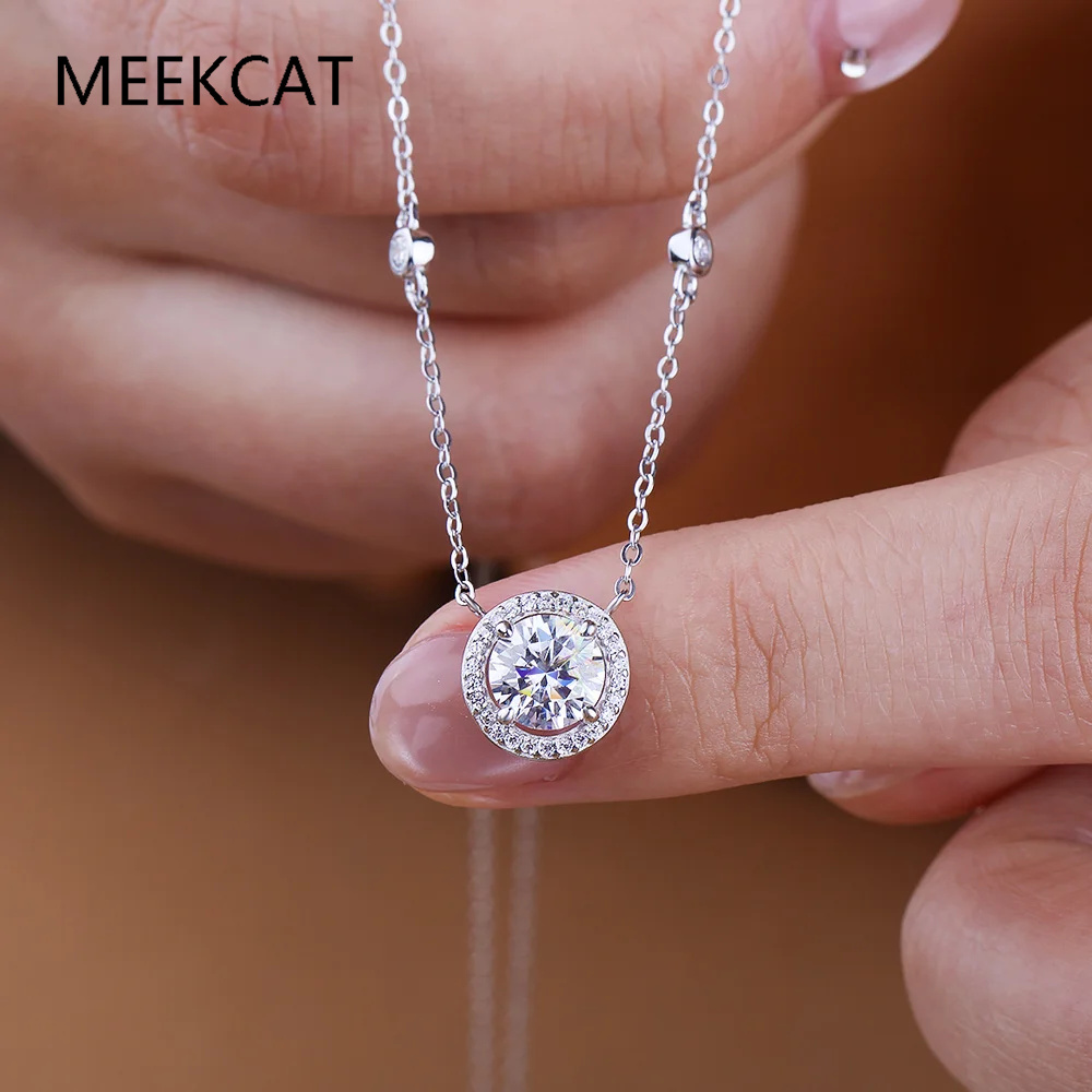 Crystal Choker Necklace - 1/2/3 Karat Moissanit-Halsketten für Damen, 925er
