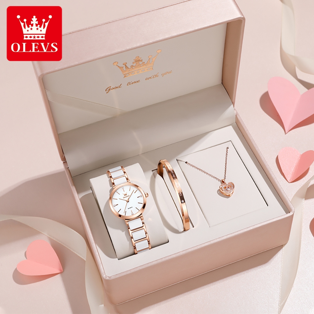 Jewelry With Watches - OLEVS Damenuhr 5877, luxuriöse, elegante Quarzuhr,