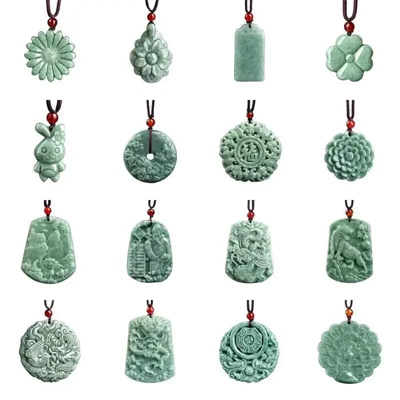 Luxury Gifts Jewelry & Watches Namfleg Mostar - Grüne burmesische Jadeit Anhänger Designer Mode