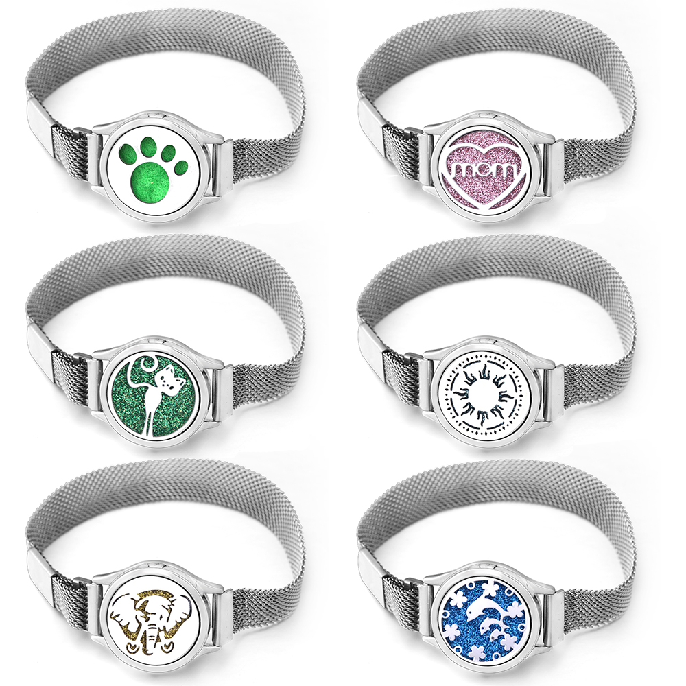 Jewelry Essentials Watches - Aroma therapie herzförmige Mutter Medaillon Armband