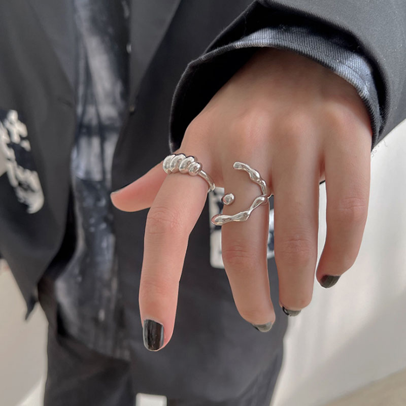 Couple Ring Set - VENTFILLE Ring aus 925er-Sterlingsilber mit unregelmäßiger