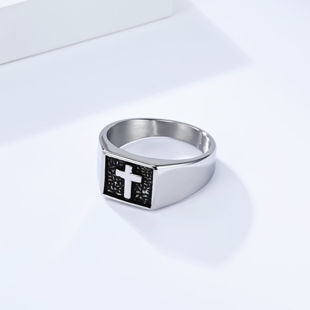 Somen Vintage Edelstahl Kreuz  – Mens Signet Ring Bewertung und Preis