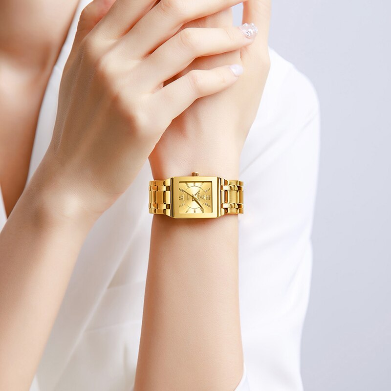 LiEBIG Luxus Goldene Quarz Arm – Jewelry Style Watches Bewertung und Preis