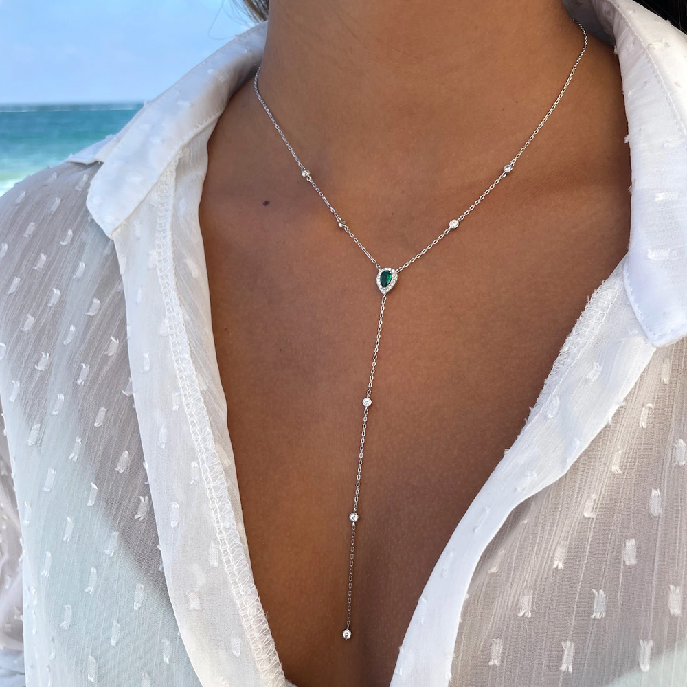 Stone fans smaragdgrüne Teardr – Crystal Choker Necklace Bewertung und Preis