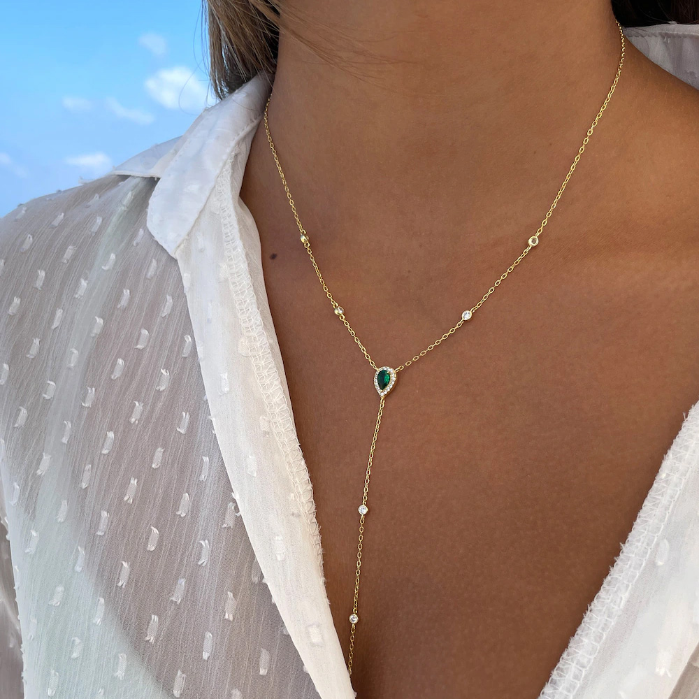 Stone fans smaragdgrüne Teardr – Crystal Choker Necklace Bewertung und Preis
